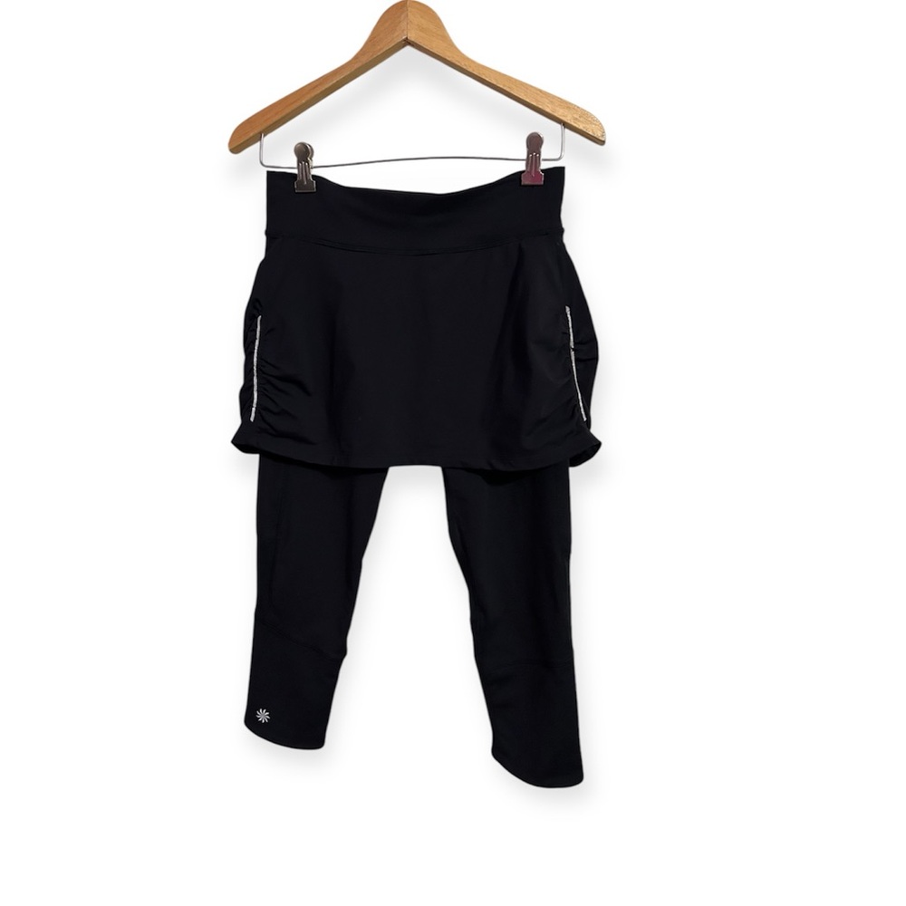 Athleta Capri Skirt Leggings Yoga Pants Skort  Women's  Small training Black
